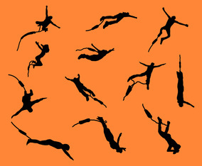 Bungee Jumping Icons Vector