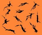 Bungee Jumping Icons Vector