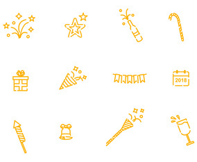 New Year Celebration Icons