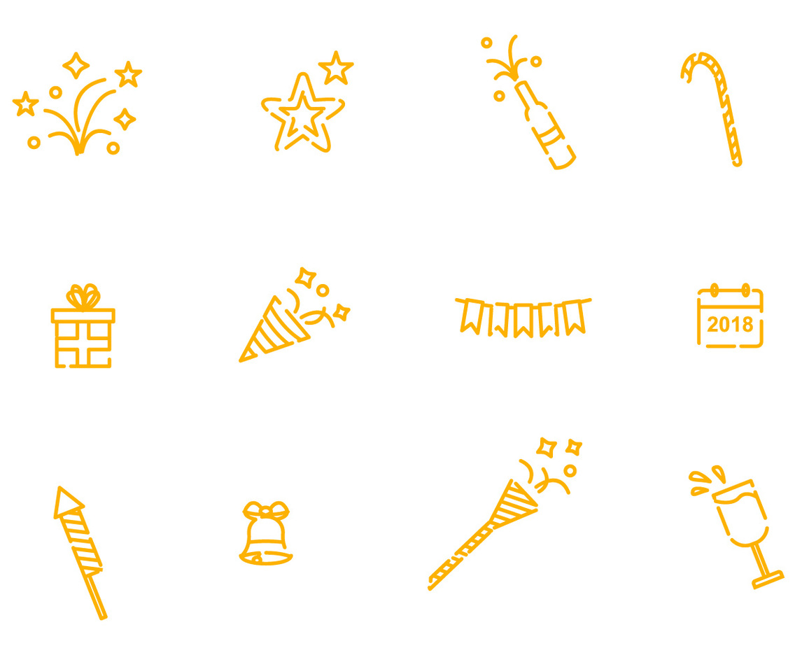 New Year Celebration Icons