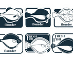 Fresh Fish Flounder Vectors