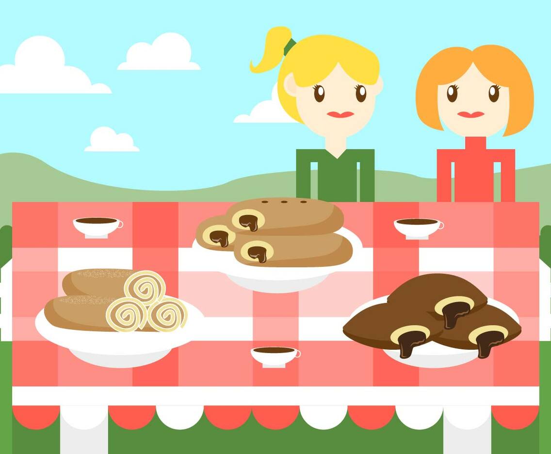 Scone Sweets Chocolate Flat Illustration Vector