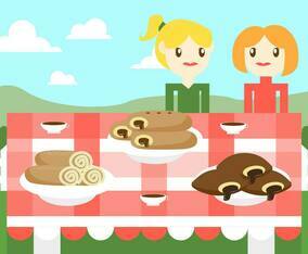 Scone Sweets Chocolate Flat Illustration Vector