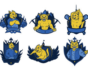 Wild Cat Badge Mascot Vector