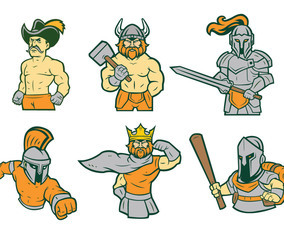 Free Warrior Mascot Vector 01