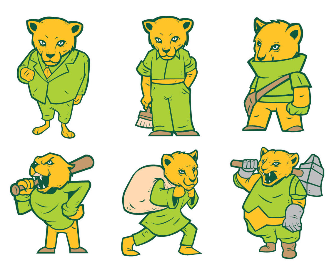 Free Cougar Mascot Vector 01