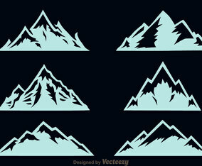 Matterhorn Mountain Icons Vector