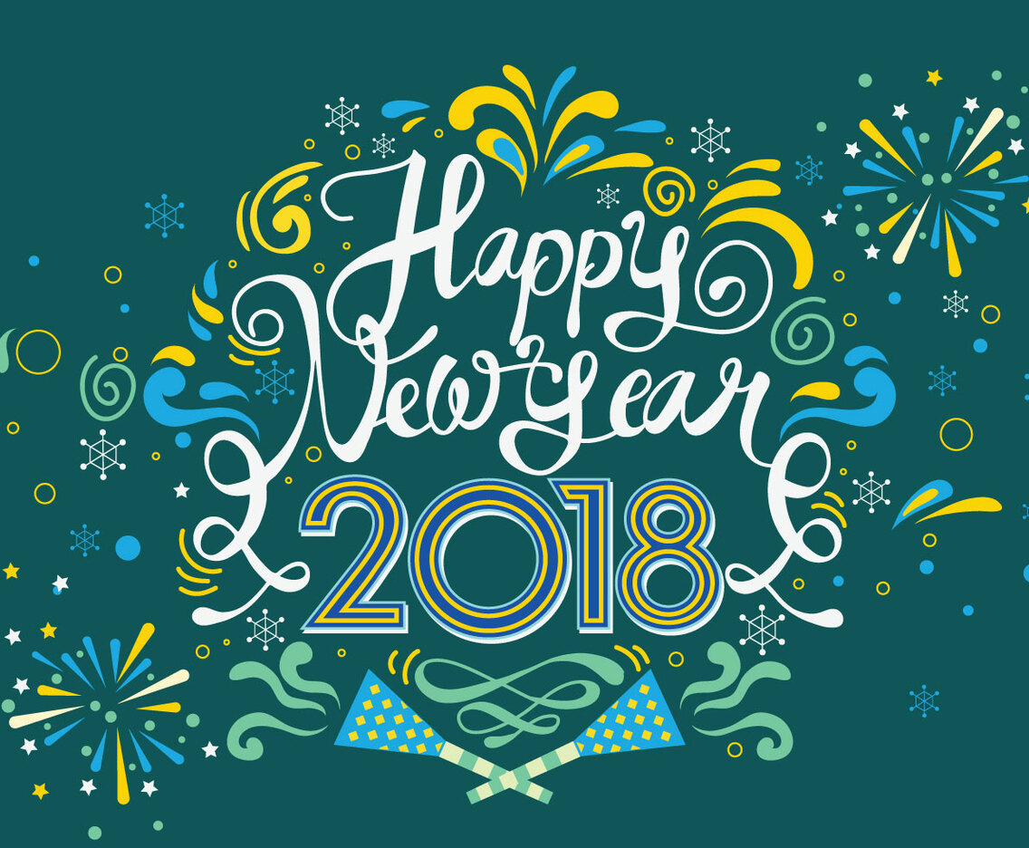 Happy New Year 2018 Vector