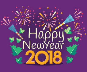 Happy New Year 2018 Typography Vector