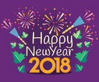 Happy New Year 2018 Typography Vector