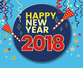Happy New Year 2018 Greeting Card Template