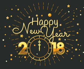 Happy New Year 2018 Typography Vector