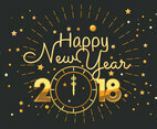 Happy New Year 2018 Typography Vector
