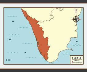 Kerala Map Illustration Vector
