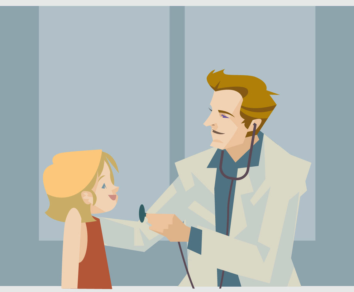 Pediatrician And Litle Girl Vector