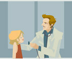Pediatrician And Litle Girl Vector