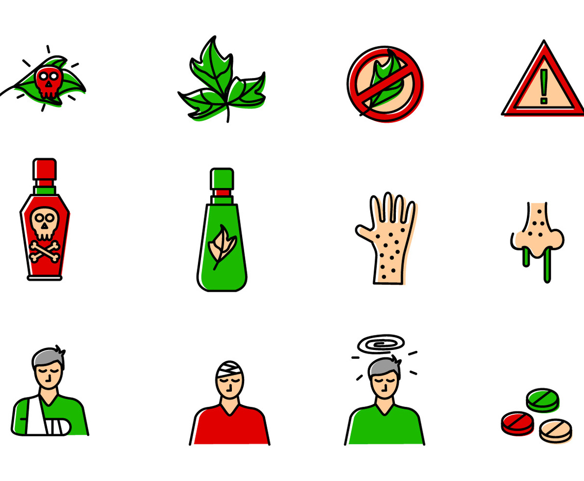 Set Of Poison Ivy Icons