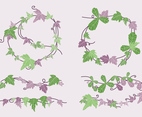 Green and Purple Poison Ivy Vine Vector Illustration