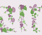 Green and Purple Poison Ivy Vine Vector Illustration