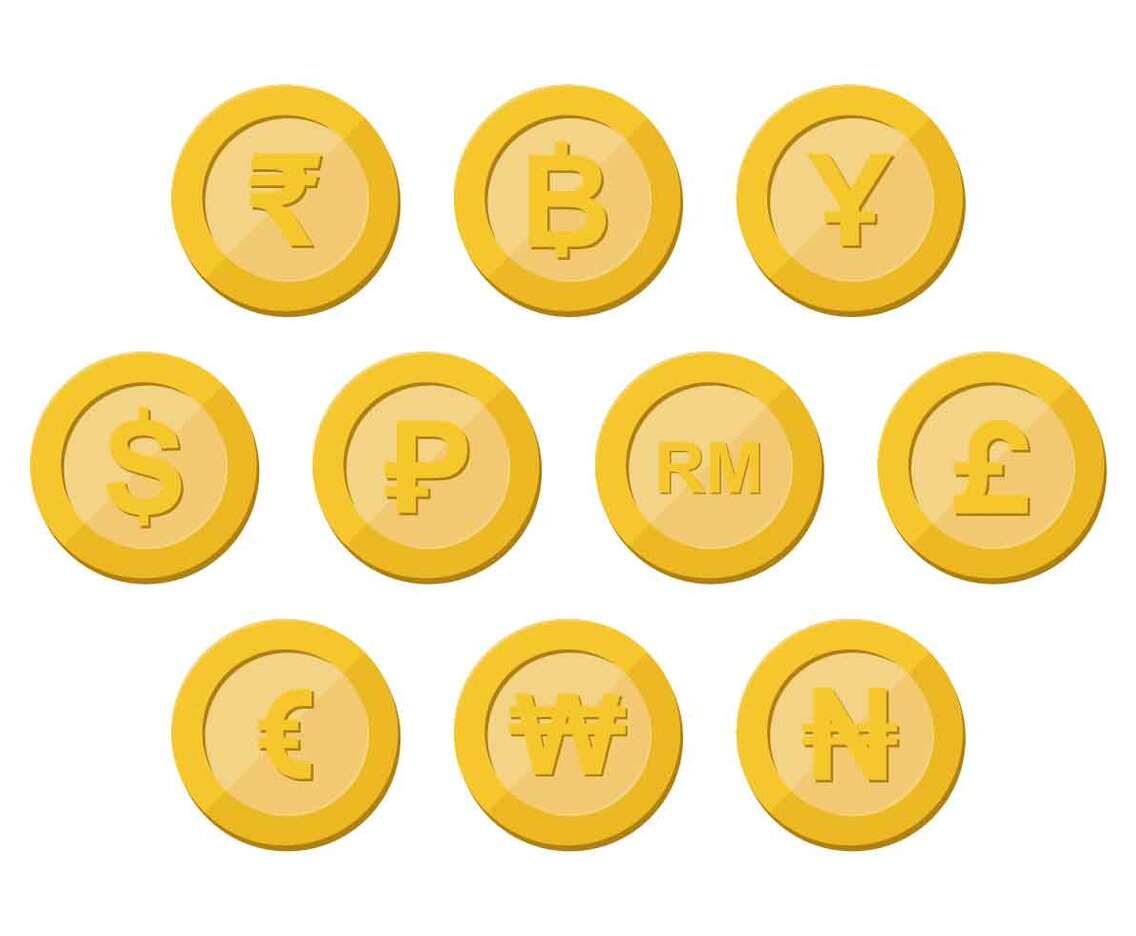 Currency Coin Collection Vector