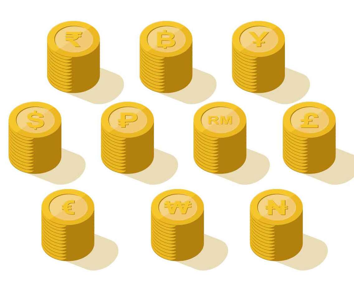 Currency Coin Collection Vector