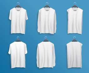 V-Neck Template Hanging Realistic Free Vector