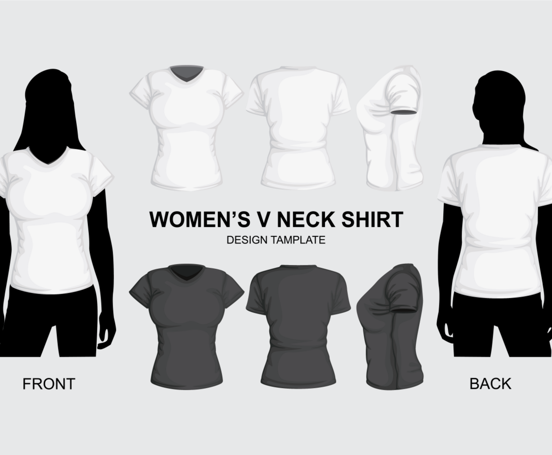 Women’s V Neck Shirt Template