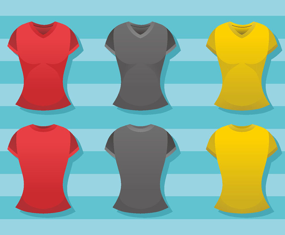 Woman V Neck Shirt Template