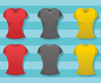 Woman V Neck Shirt Template
