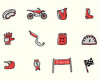 Dirt Bike Icon and Elements