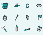 Alpinist Icons Free Vector