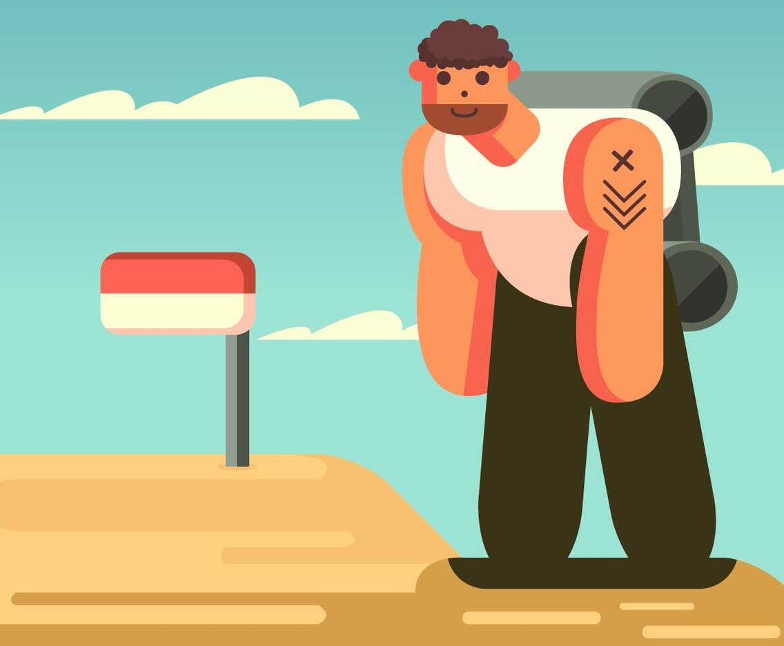 On Top Of The Mountain Vector