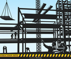 Construction Site Vector Silhouette Illustration