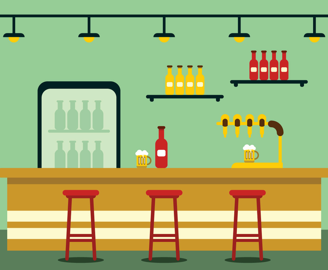 Bar Illustration With Beer Pump