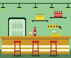 Bar Illustration With Beer Pump