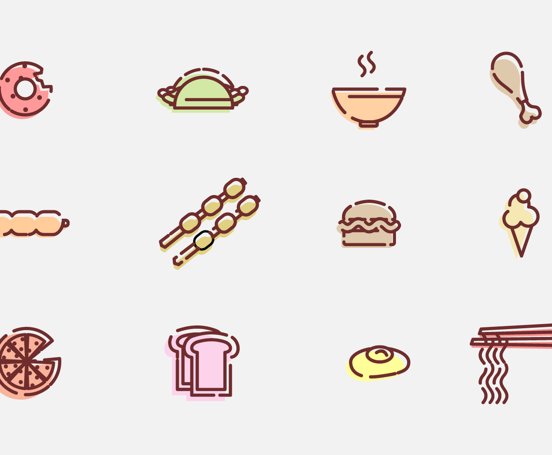 Food and Appetizer Vector Icons