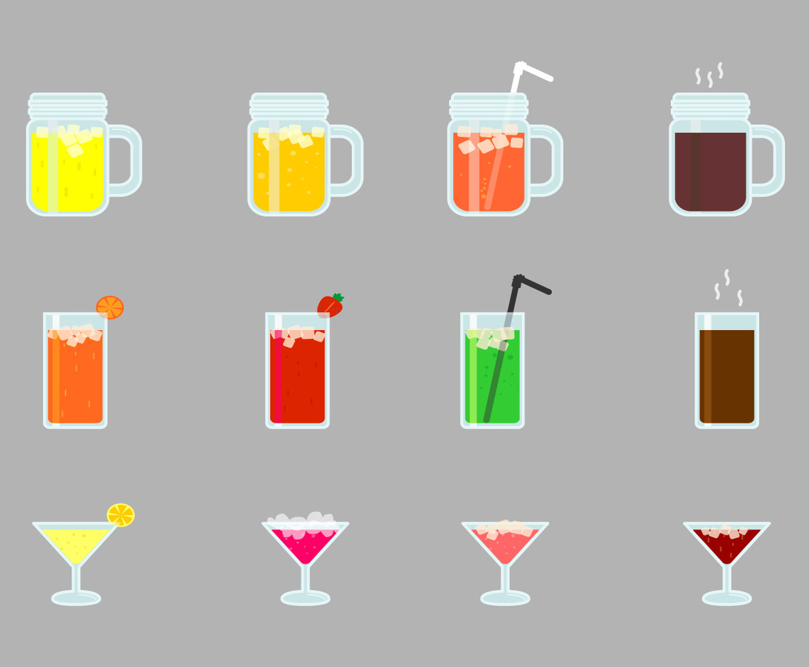 Alcohol And Mocktails Drinks Set