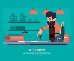 Lithograph Illustration