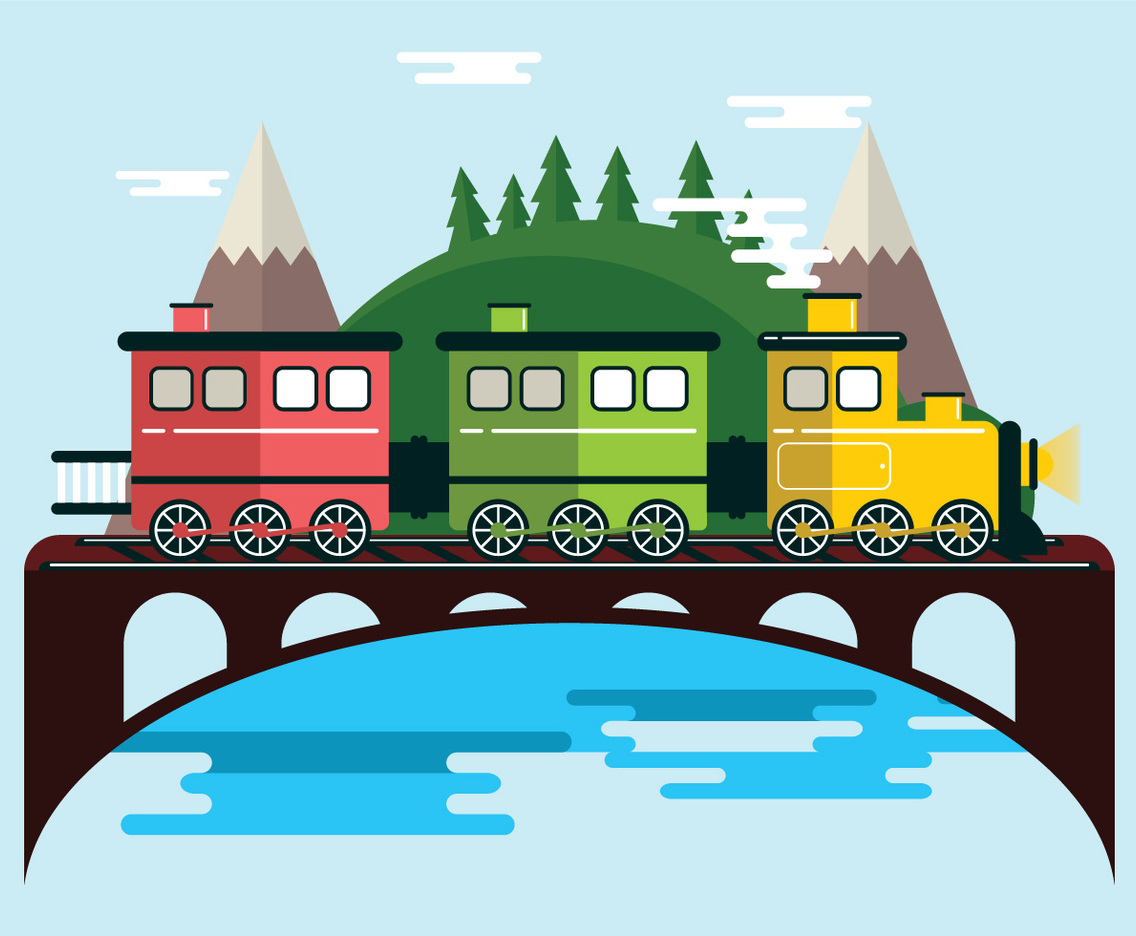 Steam Train In Landscape