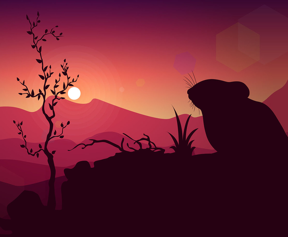 Gerbil Silhouette Sunset Free Vector