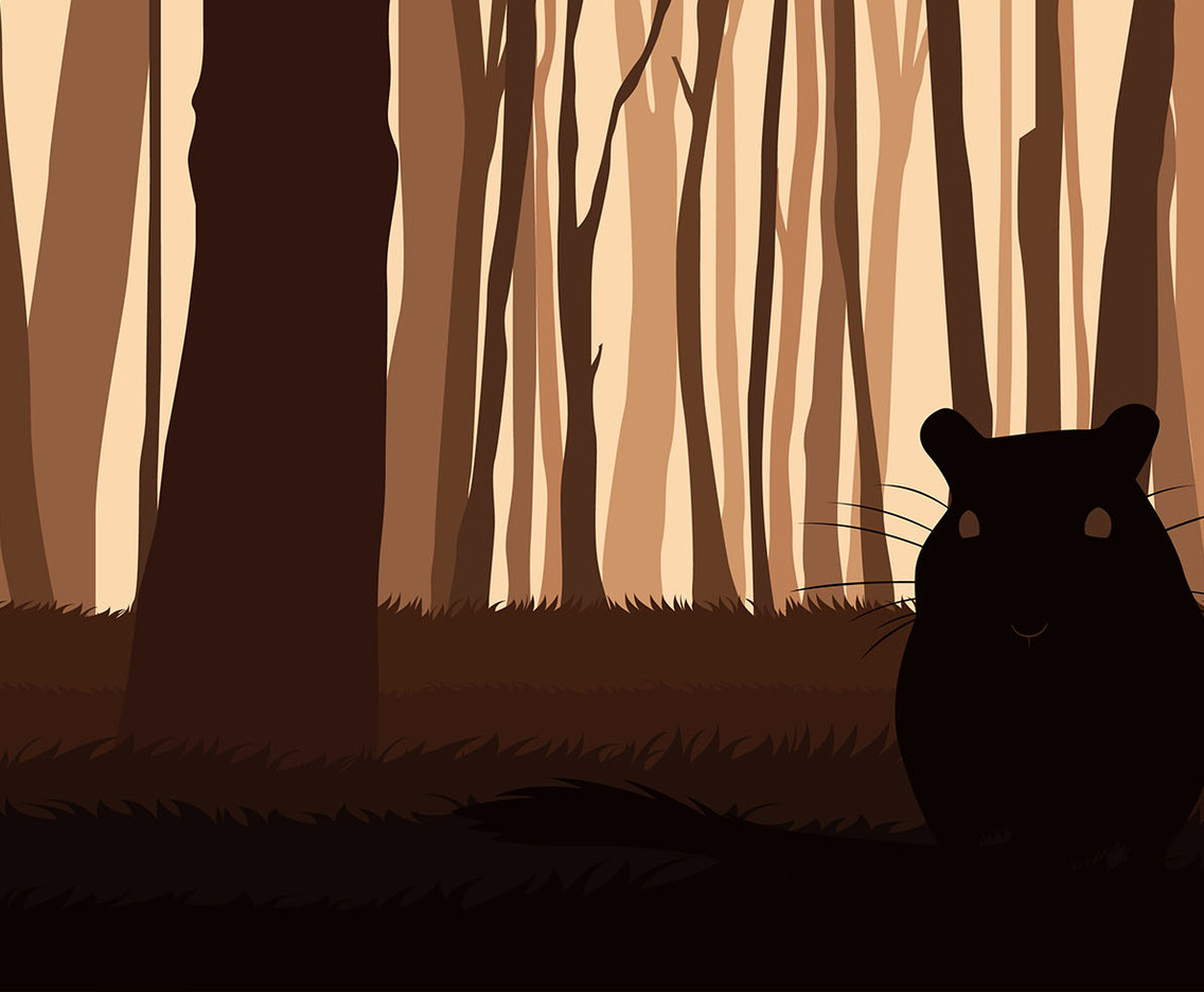 Gerbil Silhouette Forest Free Vector