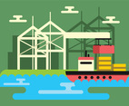 Shipyard Vector Illustration
