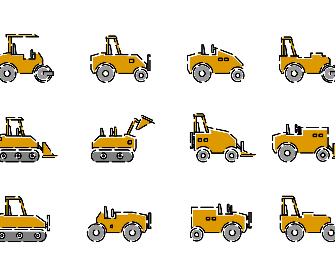 Road Roller Vector Set
