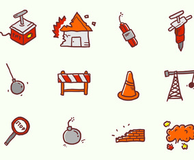 Demolition Handdrawn Icons