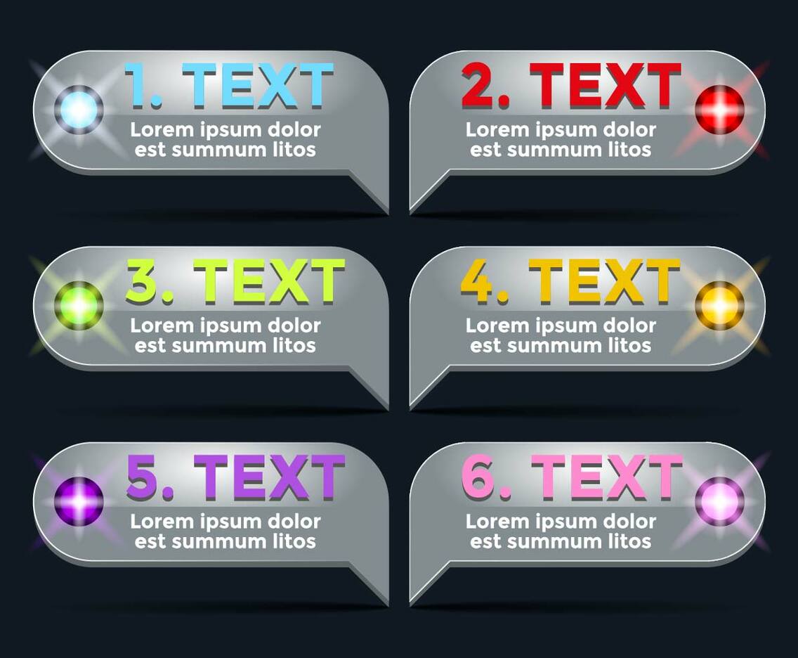 Led Lights Banners Vector