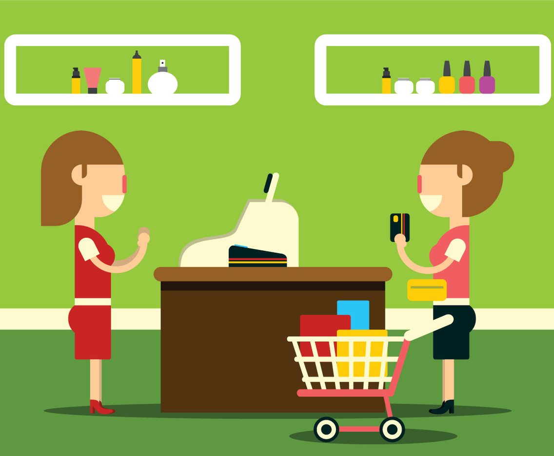 Shopping Illustrations In The Mall