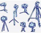 Camera Tripod Sketch Drawing Style