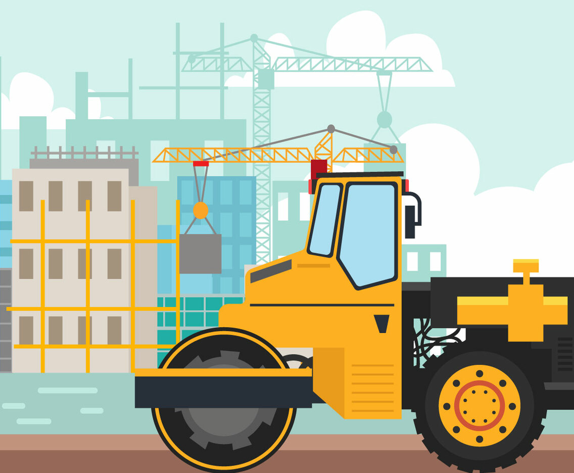 Steamroller For Construction