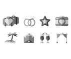 Wedding beach vector icons