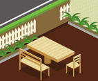 Lawn Chair Isometric Free Vector